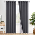 Xwzo 100% Blackout Curtain Panels - Thermal Insulated Black Liner Curtains, Noise Reducing and Heat Blocking Drapes for Hall and Studio Win…