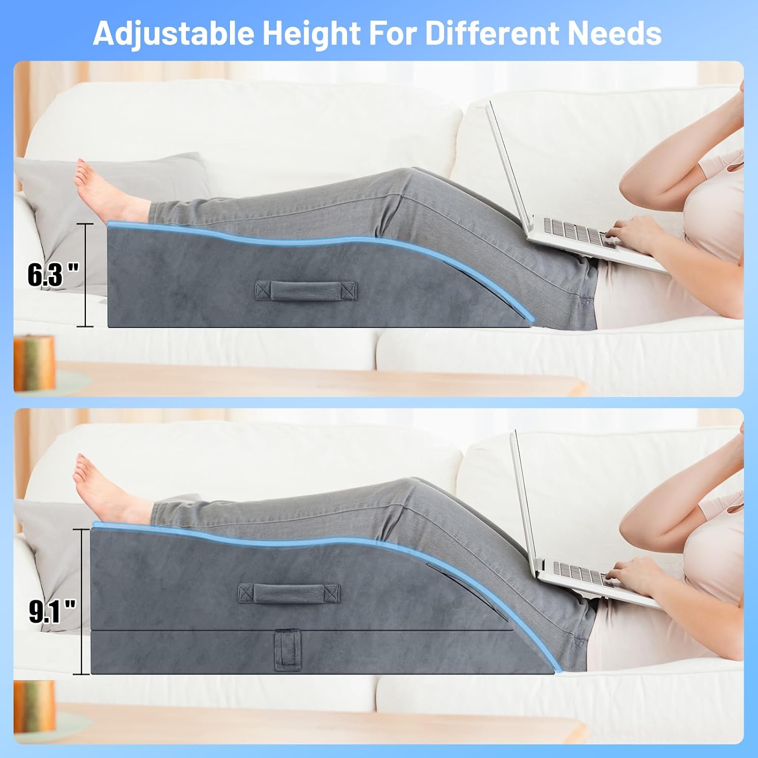 TranquilRelax TranquilRelax Double Leg Elevation Pillows, Wedge Pillow for After Surgery, Memory Foam Support Adjustable, Comfort Ca…