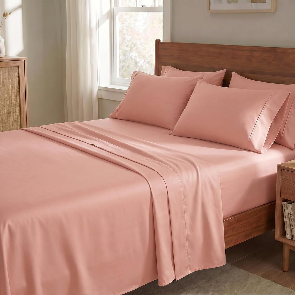 Perupima Peru Pima 415 Thread Count Percal Full Sheet Set - 100% Peruvian Pima Cotton, 4 Piece (Flat, Fitted, 2 Pillowcases) - Cooling, Cri…