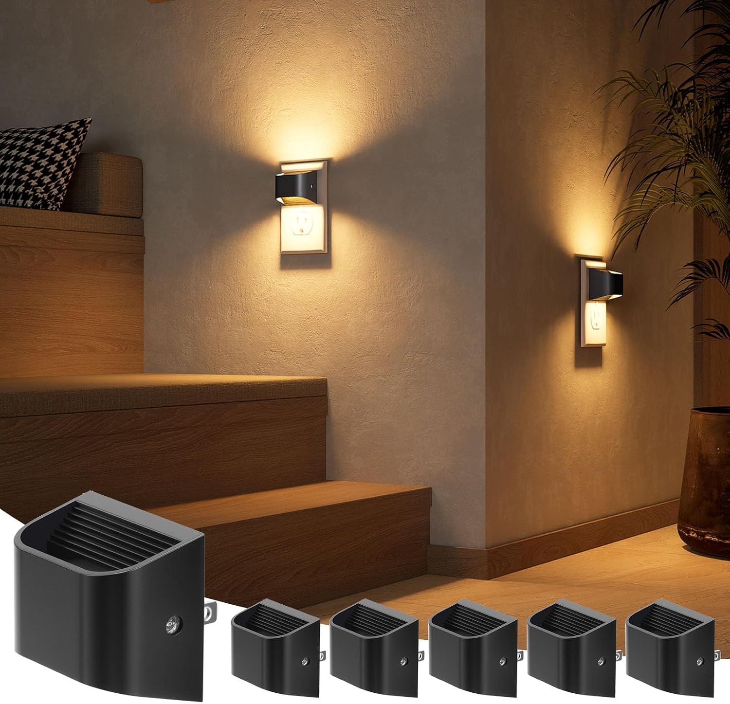 Niorsun Night Lights Plug Into Wall, Auto Brightness Sensor Night Light, 3000K Warm White, Ultra- Wall Light for Hallway Bathroom Bedro…