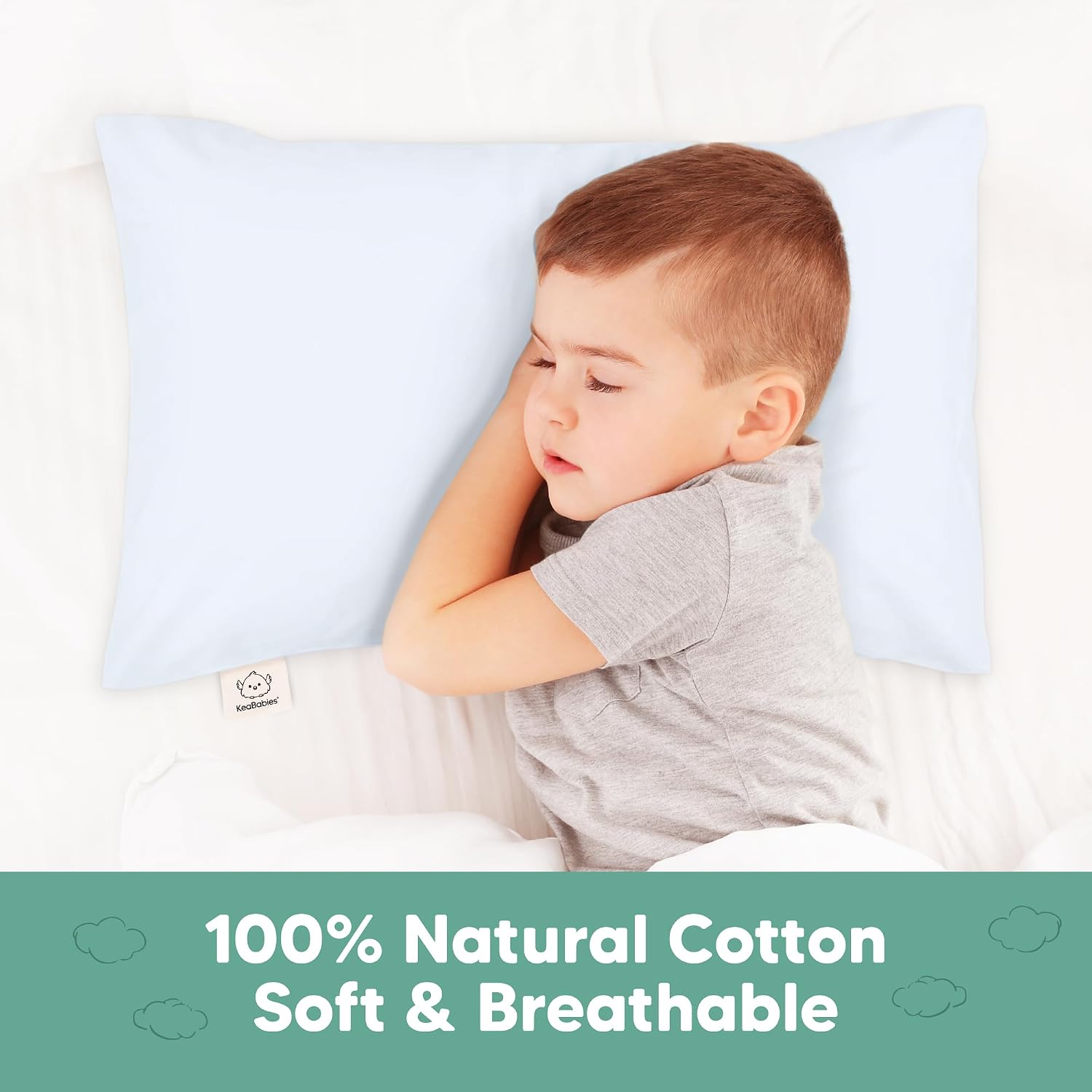 KeaBabies Toddler Pillowcase 13"x18" - Organic Cotton Toddler Pillowcase for Kids, Boys, Girls, Soft & Durable Cotton Cover for Miniature…