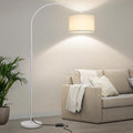 Seaside village Standing Lamp for Living Room, Dimmable Arc Floor Lamp with White Adjustable Hanging Shade, Modern Pole Lamp Tall Reading…