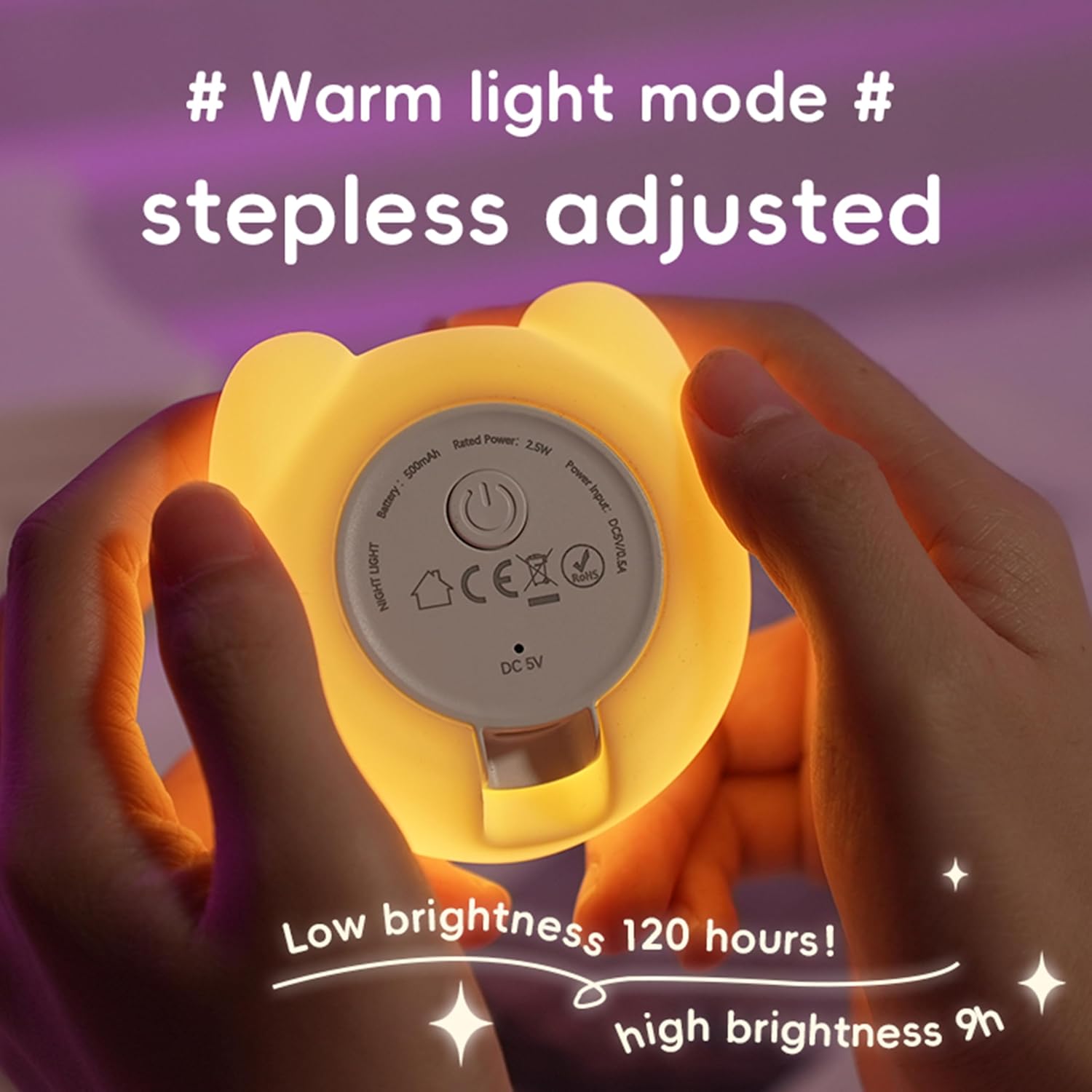 Mini Capybara Night Light, 7 Colors Dimmable Bedside Lamp, Touch Control Night Lamp, Used for Camping Party Room Decor (Mini Capybara)
