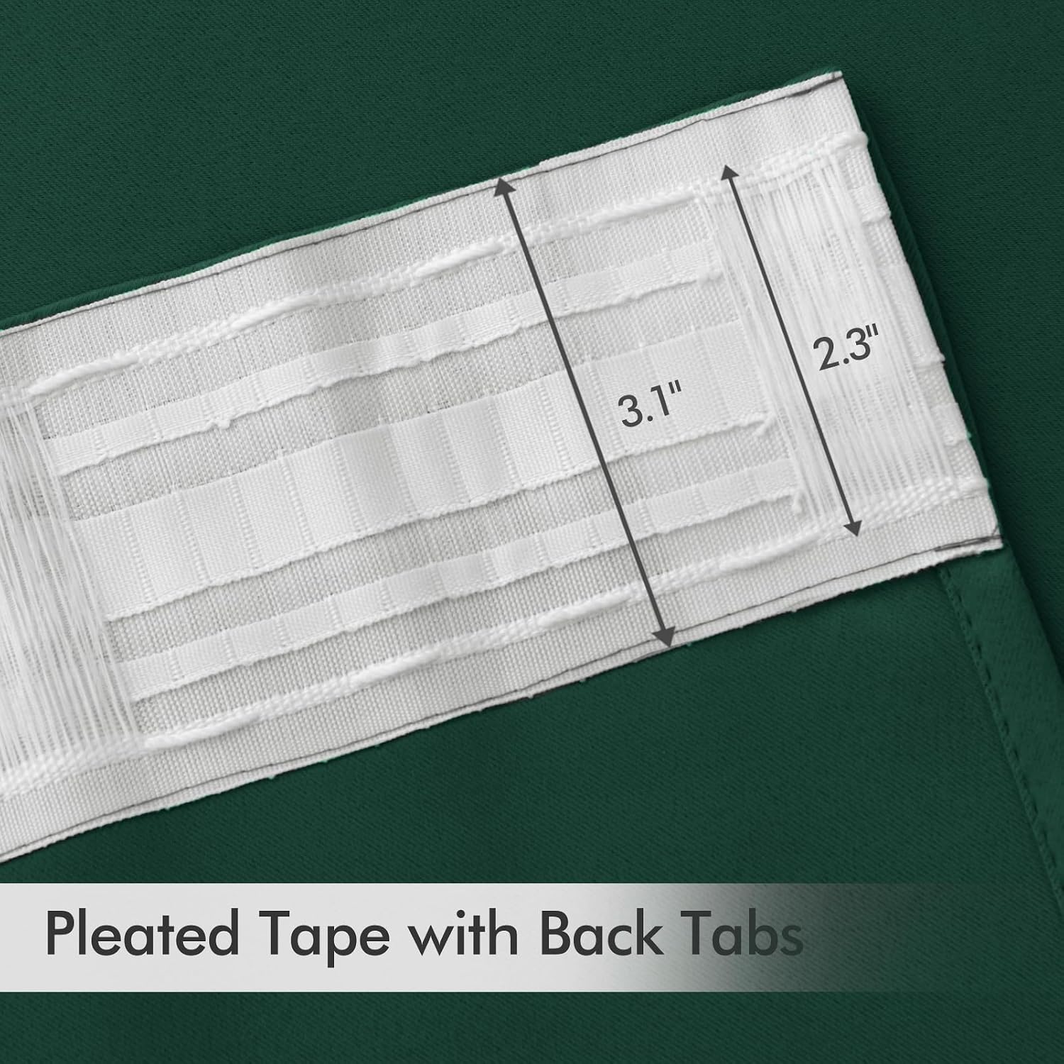 Miulee Christmas Hunter Green Back Tab Blackout Curtains 90 Inches Long 2 Panels Set for Living Room Bedroom, Rod Pocket/Pinch Pleat Therma…