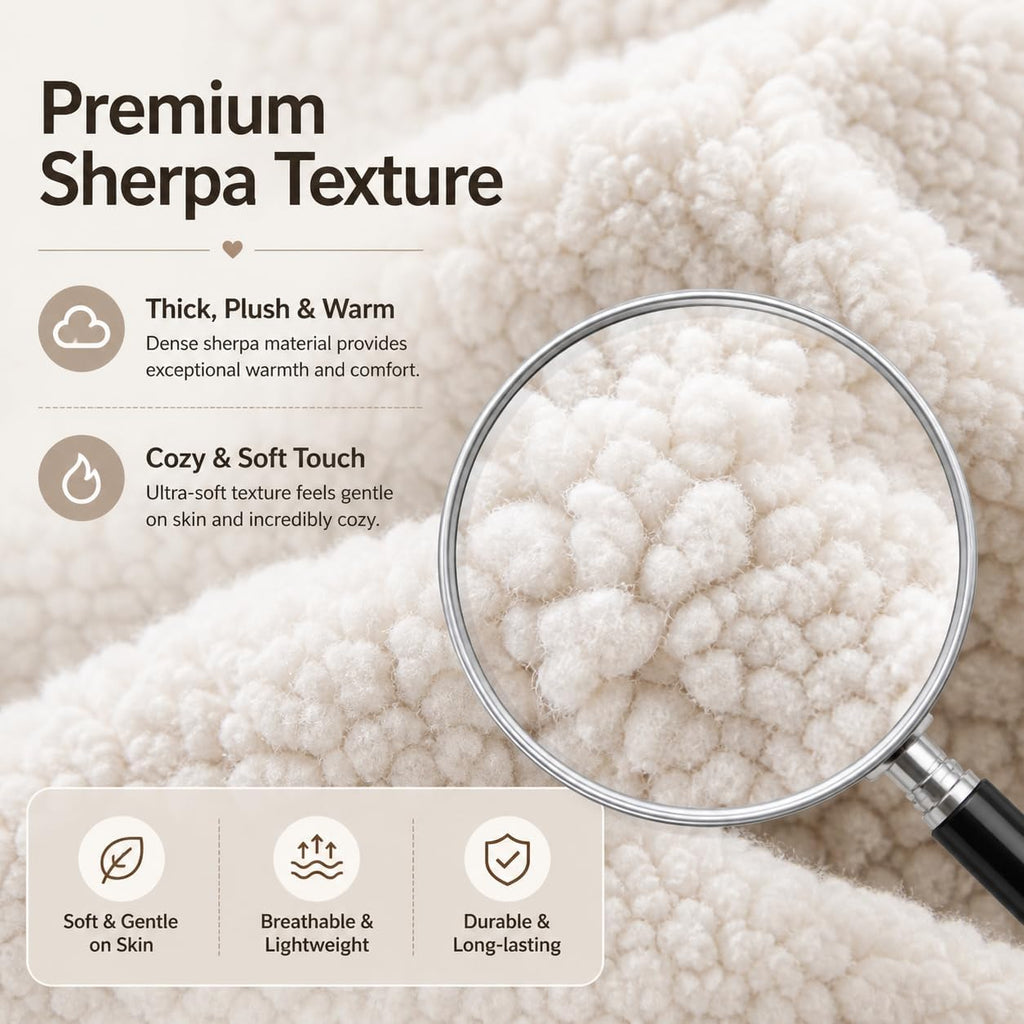 Reafort Sherpa Body Pillow Cover 21" x 54", Plush Fleece Long Body Pillowcase with Zipper Closure, Ultra Soft Fluffy Cozy Decorative…