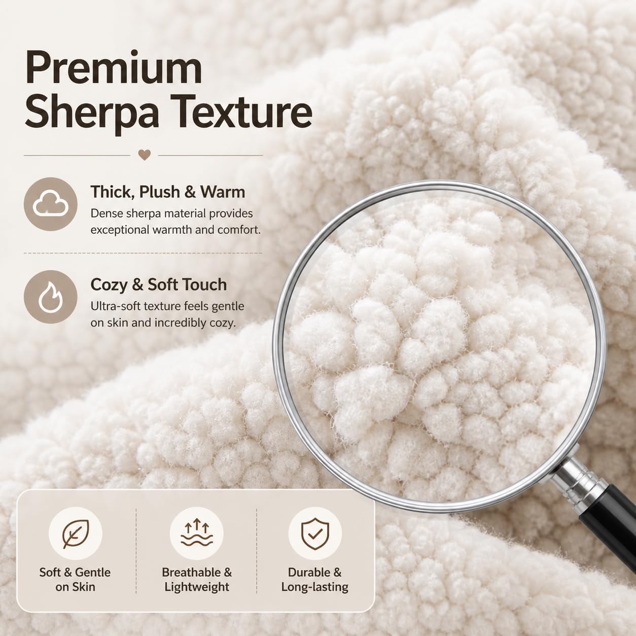 Reafort Sherpa Body Pillow Cover 21" x 54", Plush Fleece Long Body Pillowcase with Zipper Closure, Ultra Soft Fluffy Cozy Decorative…