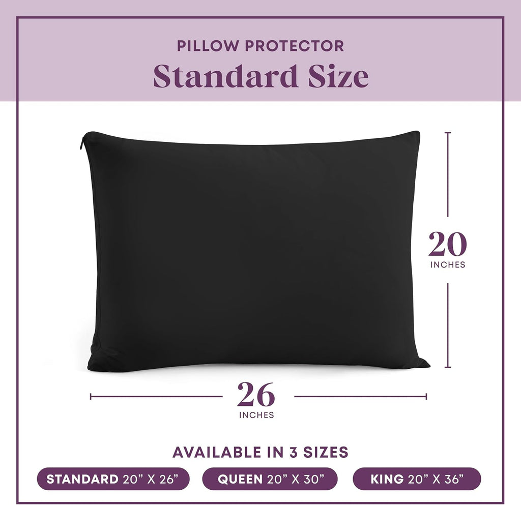 CirclesHome Pillow Protectors 4 Pack Standard Zippered - 100% Cotton Breathable Pillowcases - Protects Pillows from Dirt, Dust and Debris (…