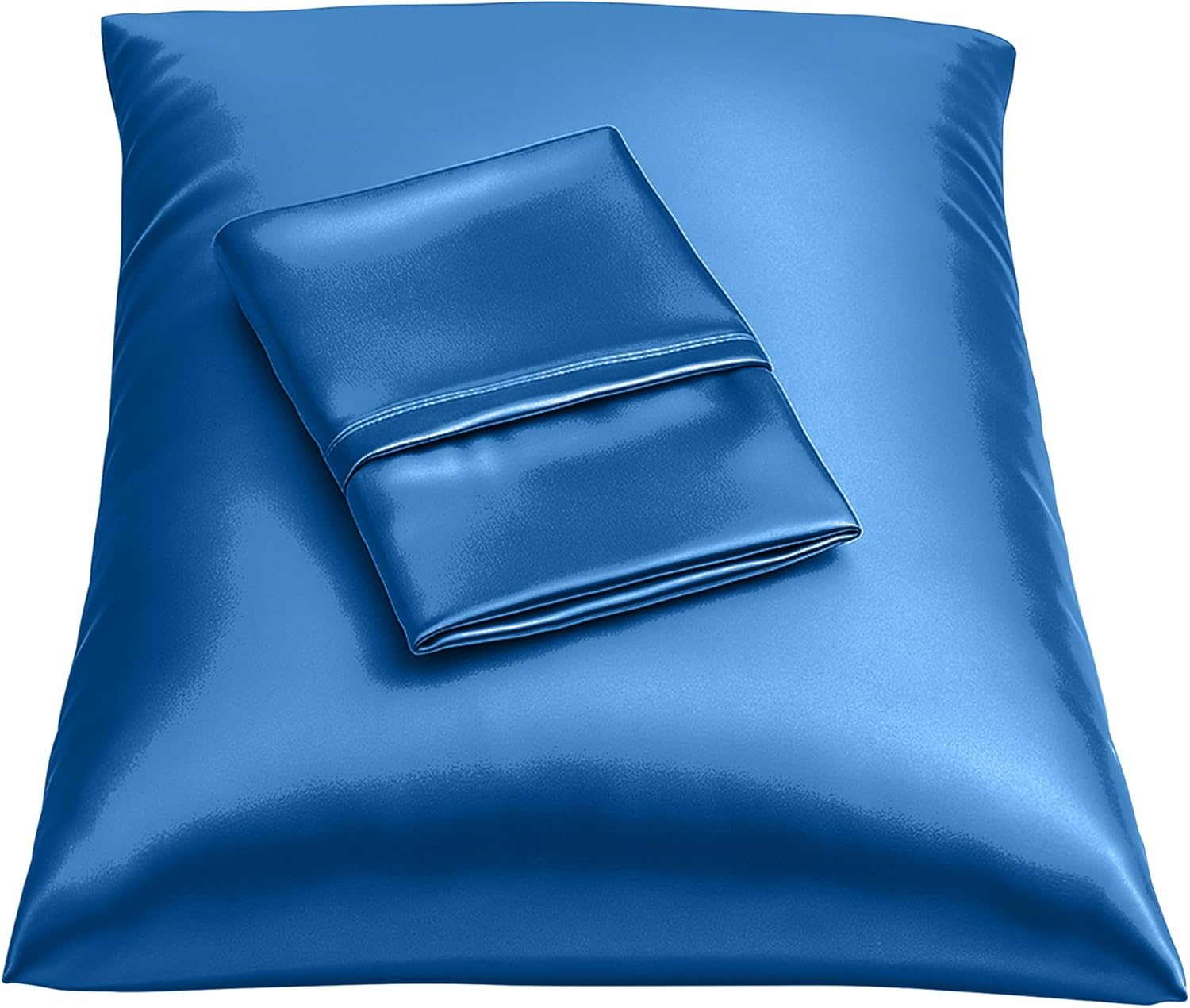 Blissford Royal Blue Satin Pillowcase with Zipper, for Hair and fabric comfort, Feels Soft and Cool Like a Silk Pillowcase, Satin Pillow…