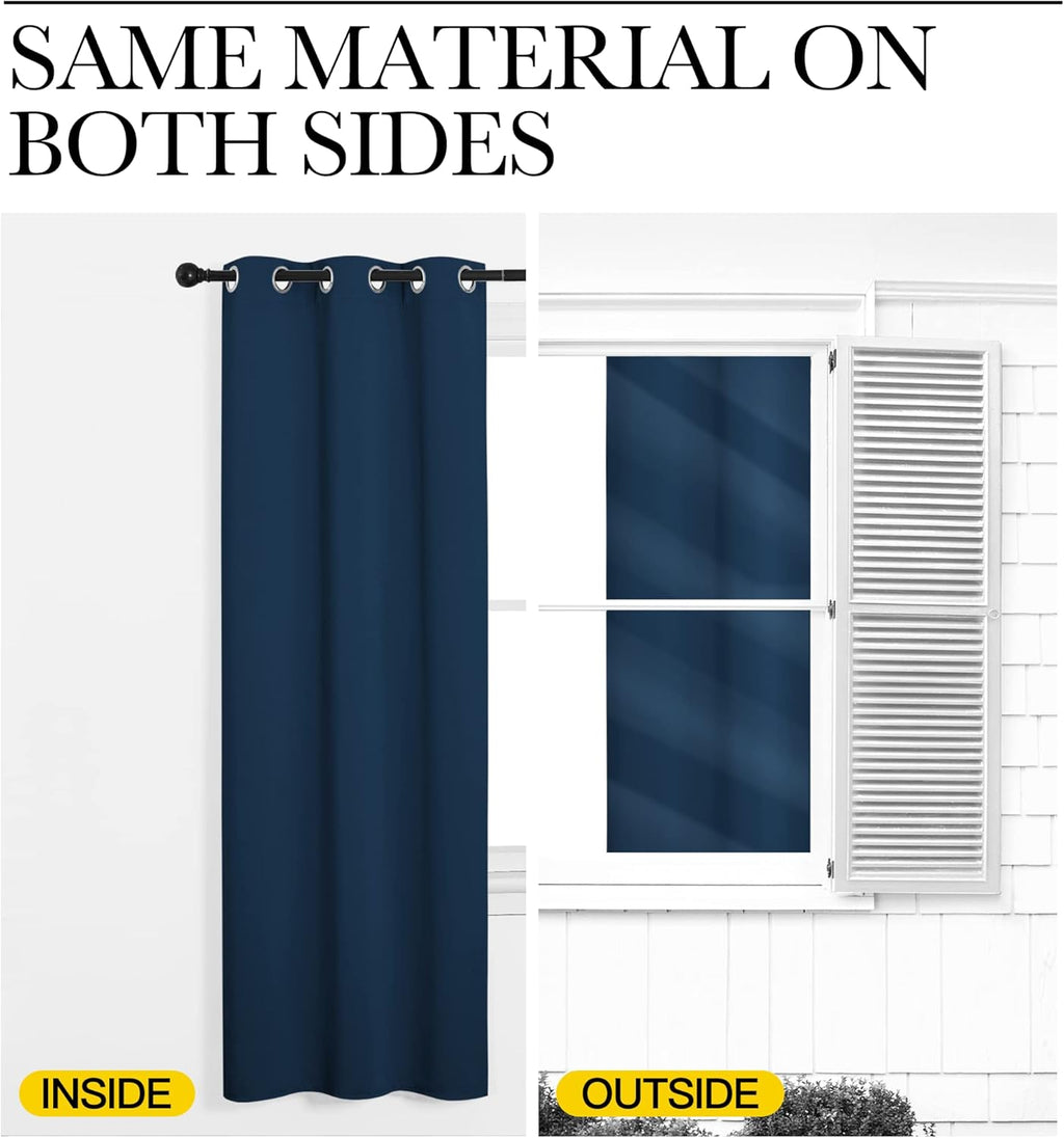 Nicetown Moroccan Blue Blackout Curtains 78" Long, 55" Wide, 2 Pieces for Office, Dining, Guest Room - Sound Reducing, Heat and Cold Block…
