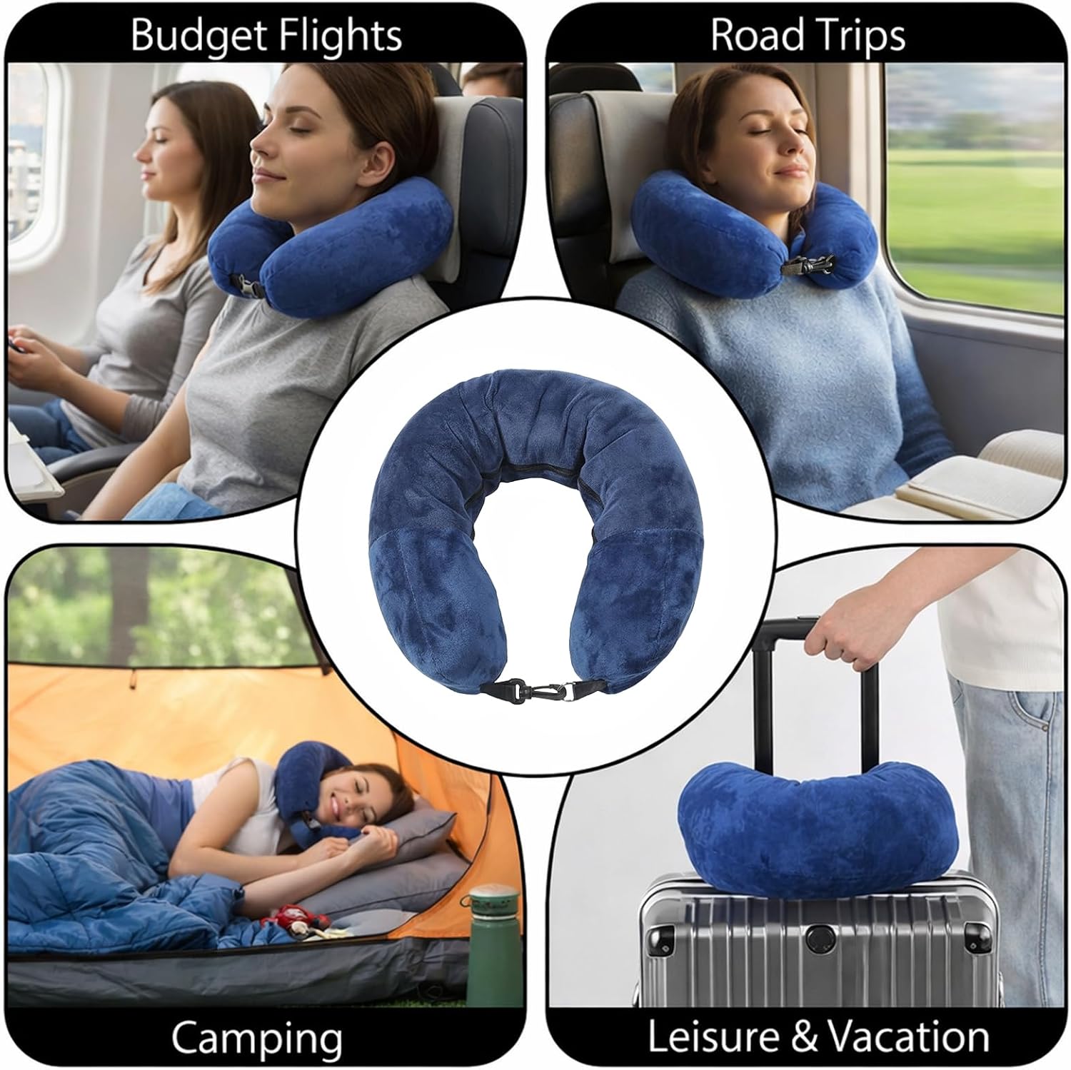 Stuffable Travel Pillow Stuffable Neck Pillow for Traveling Fillable Neck Pillows with Clothes Storage Fits 5+ Days of Travel Essentials…