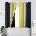 Estelartextiler Estelar Textiler Yellow and Black Ombre Blackout Curtains 54 Inch Length, Full Room Darkening Gradient Drapes for Kitchen,…