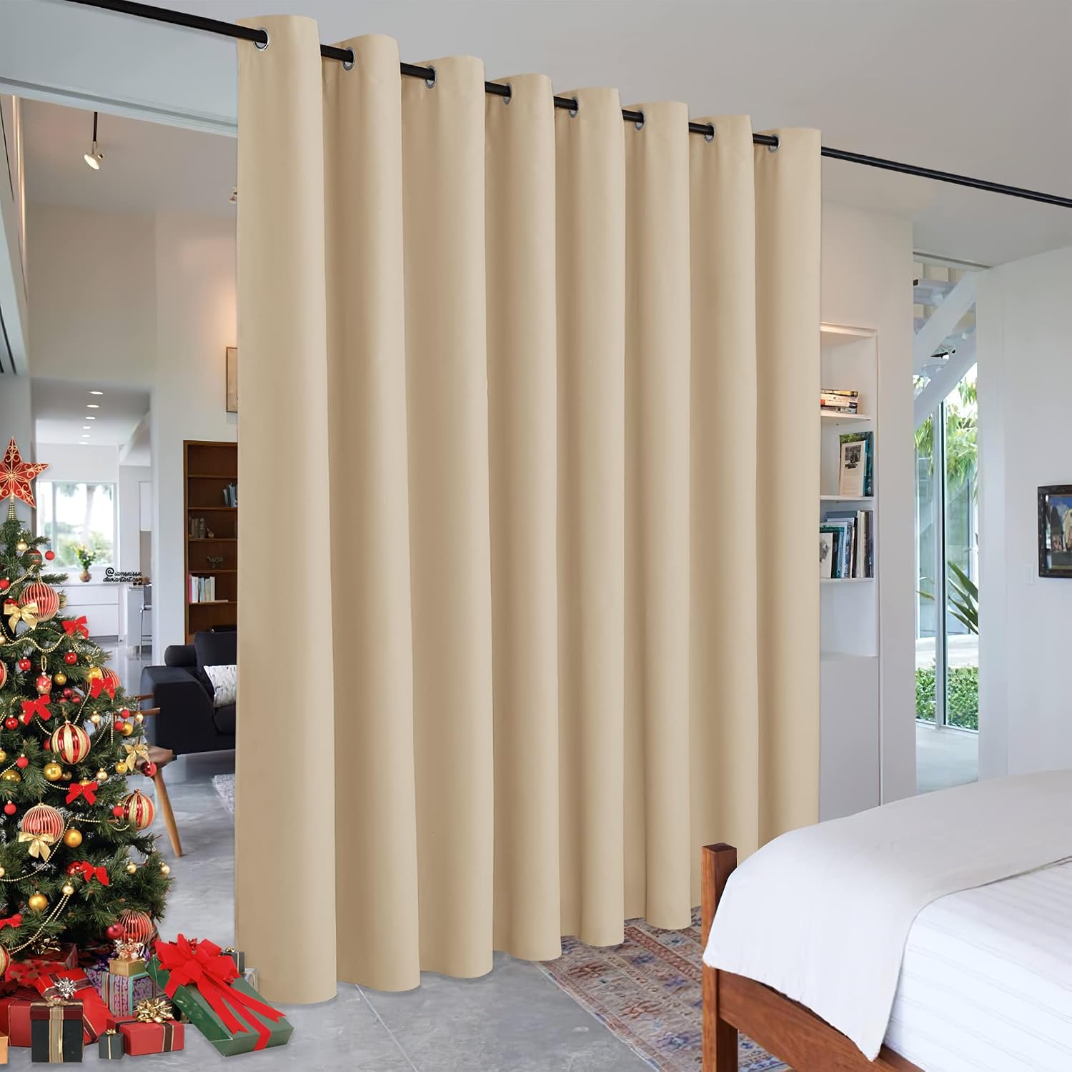 Rybhome RYB HOME Decor Freestanding Office Partition Wall Divider Curtain, Grommet Top Contemporary Blackout Curtain Panel for Home Theatre…