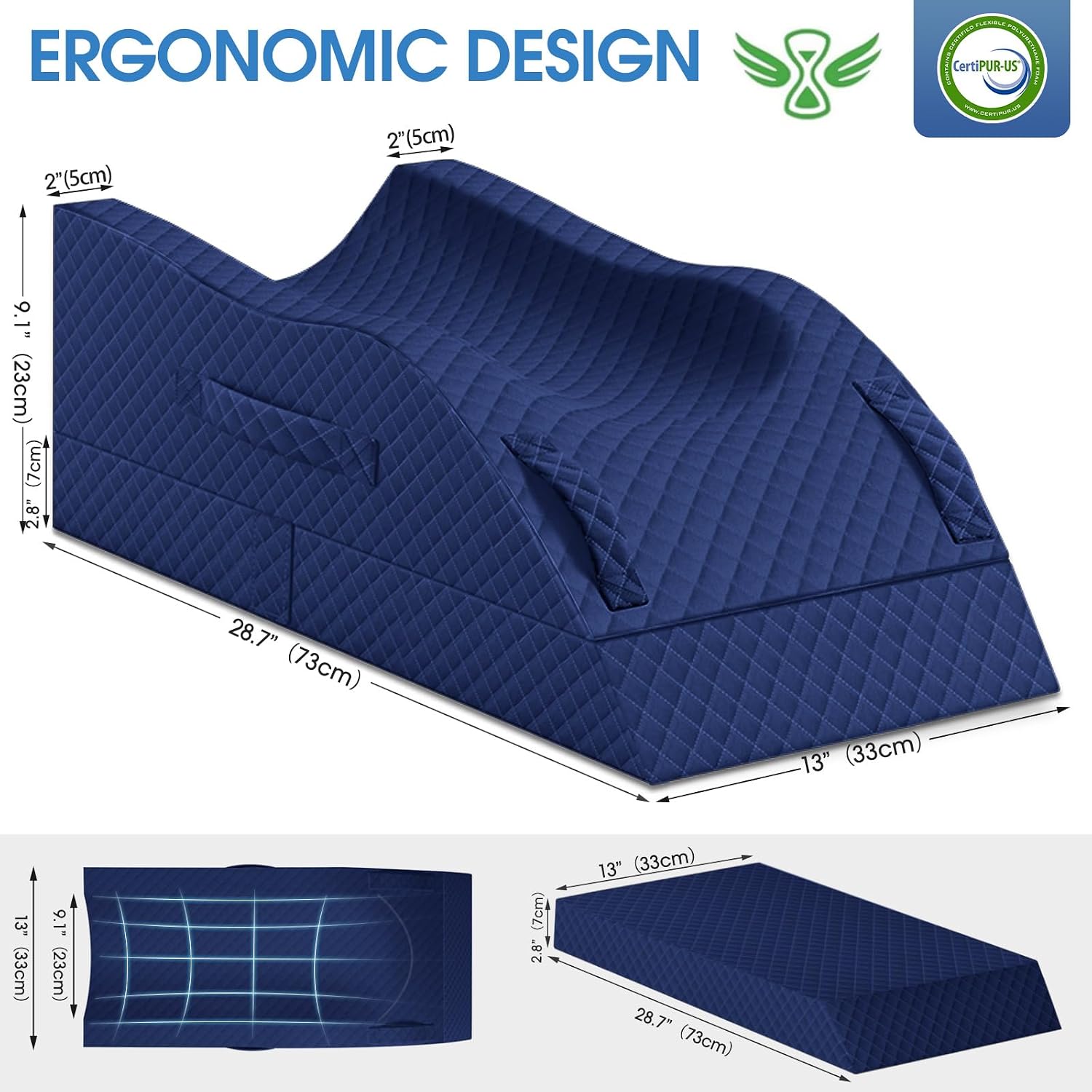 TranquilRelax TranquilRelax Elevation Pillows for Leg After Surgery, Memory Foam Adjustable Wedge Pillow for Injury or Rest, Ankle P…