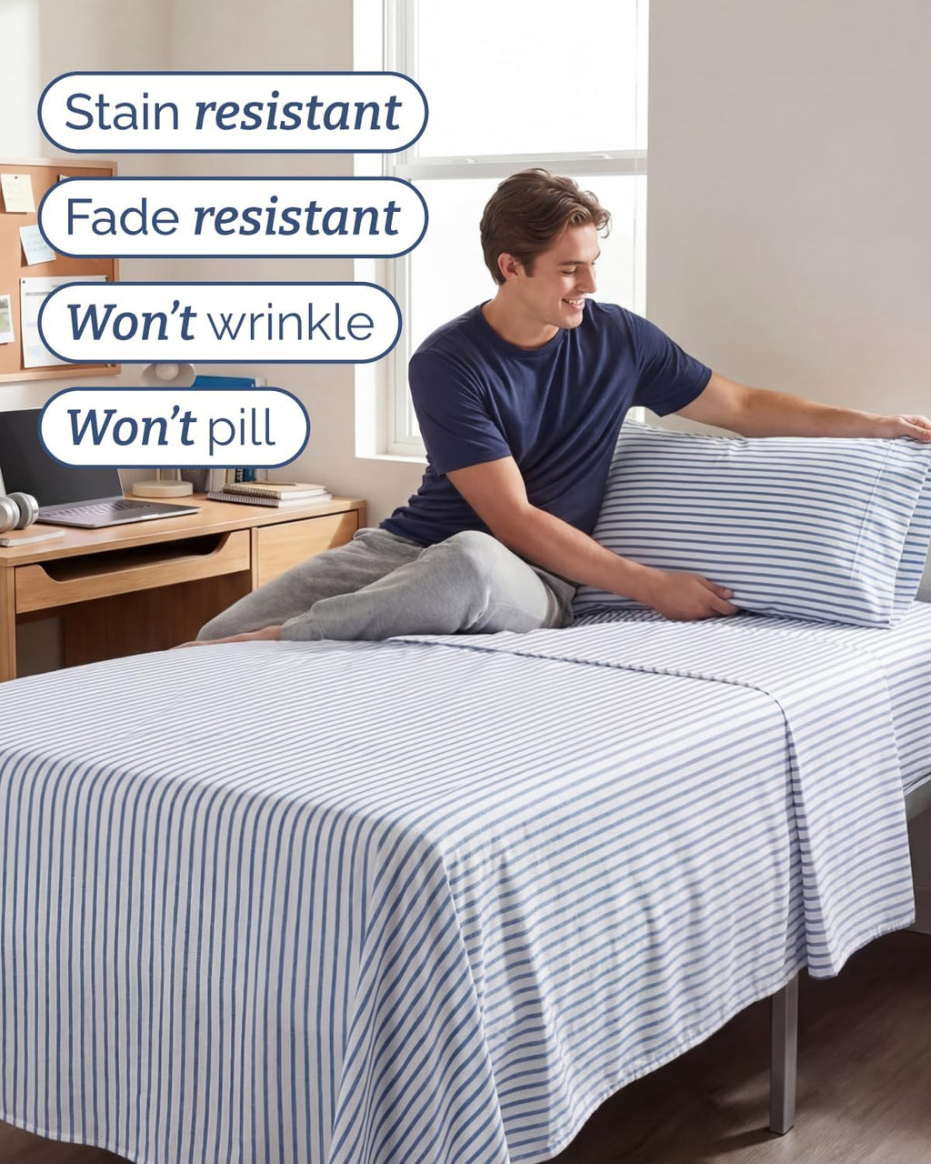 Twin XL 4 Piece Sheet Set - Comfy, Breathable & Cooling - Soft Hotel Luxury Bedding for Women, Men, Kids, Teens & Children - 1 Flat & 1…