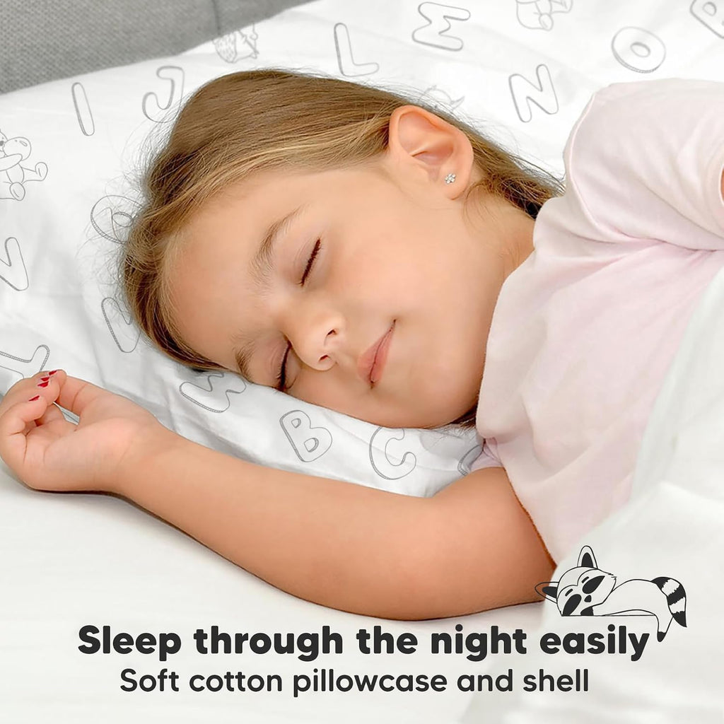 Toddler Pillow with Pillowcase - 13x18 My Little Dreamy Kids Travel Bed Pillows for Sleeping, Organic Cotton Small Pillowcase, Soft &…