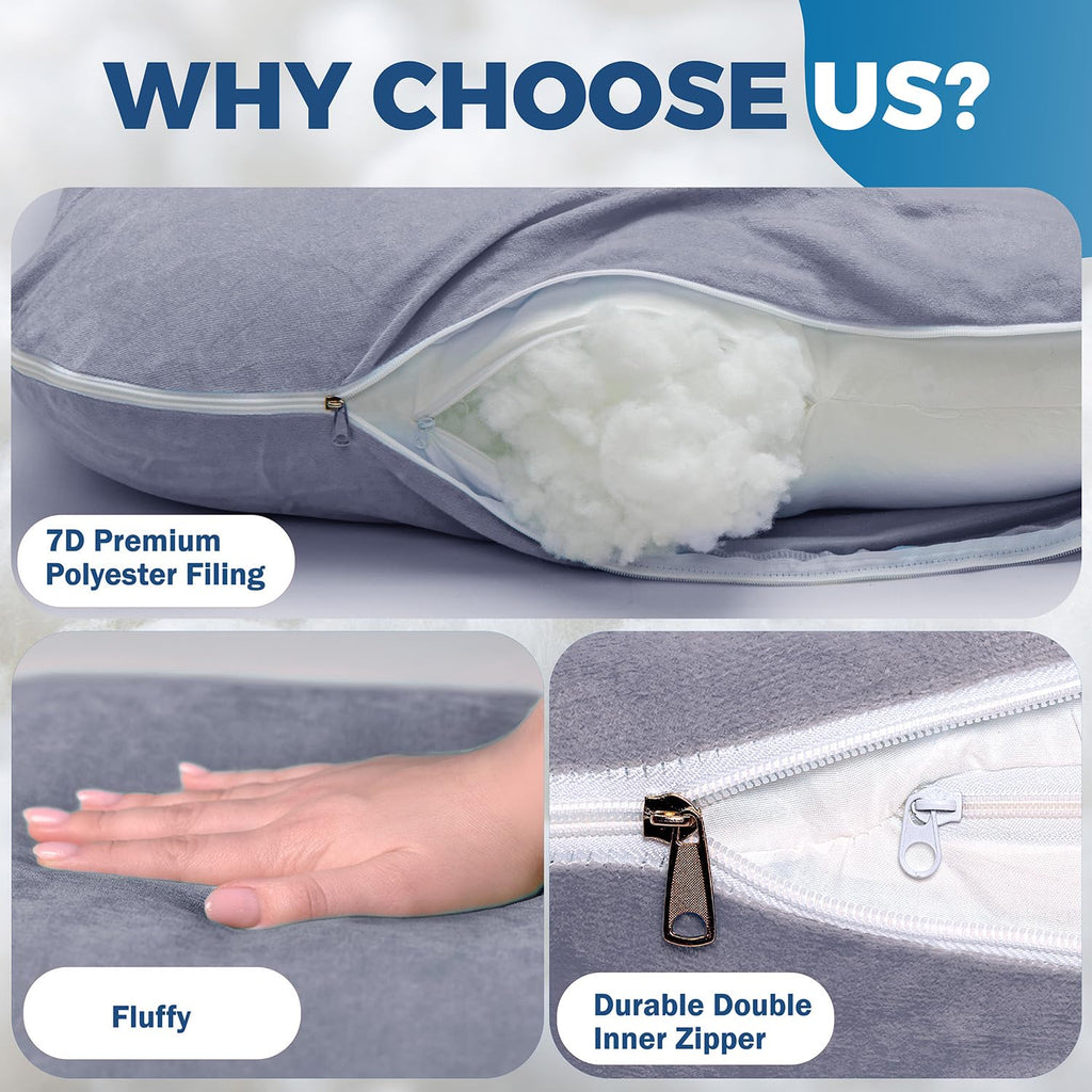 Pillani Pregnancy Pillows for Sleeping - V C U Shaped Full Body Pillow with Removable Cover, 57inch Cooling Maternity Pillow for Pregnant W…