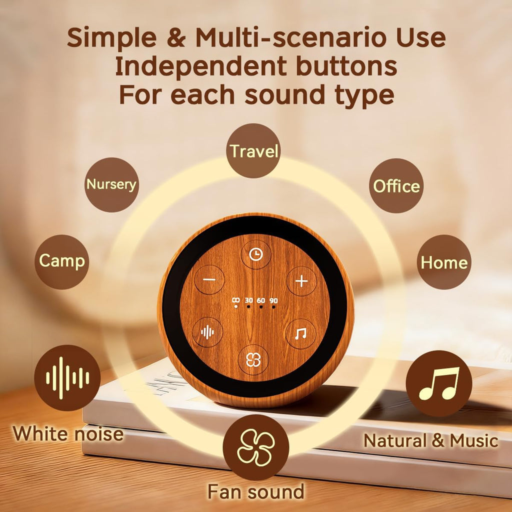 Portable Sound Machine Mini White Noise Machine for Baby Kids Adult with 32 Soothing Sounds 32 Volume Levels Sleep Brown Noise Machine…