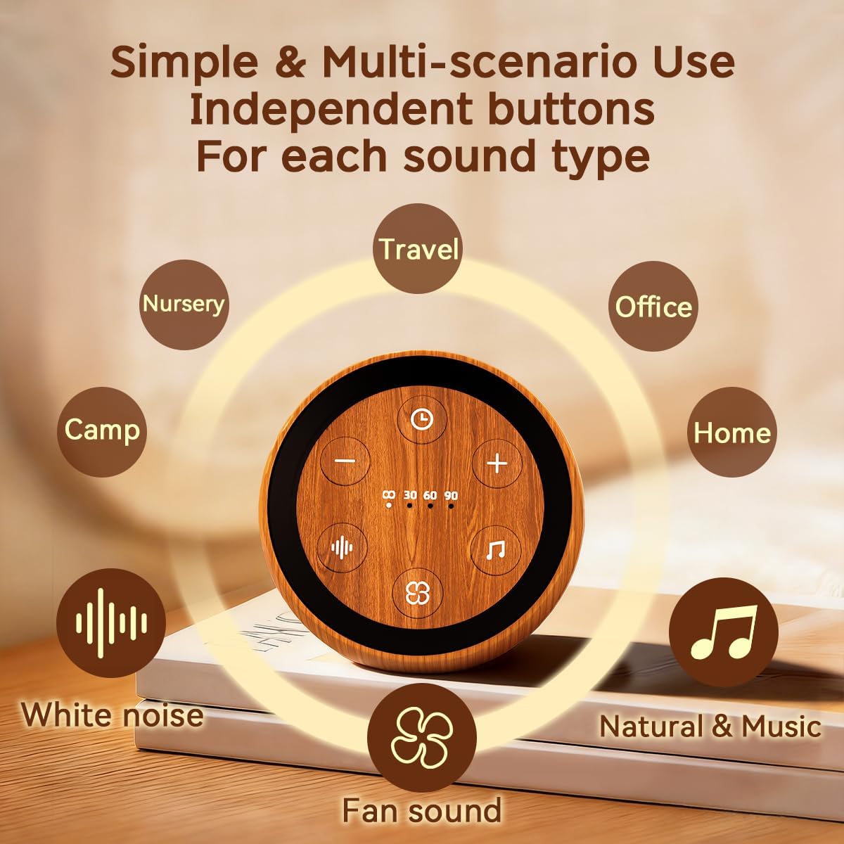 Portable Sound Machine Mini White Noise Machine for Baby Kids Adult with 32 Soothing Sounds 32 Volume Levels Sleep Brown Noise Machine…