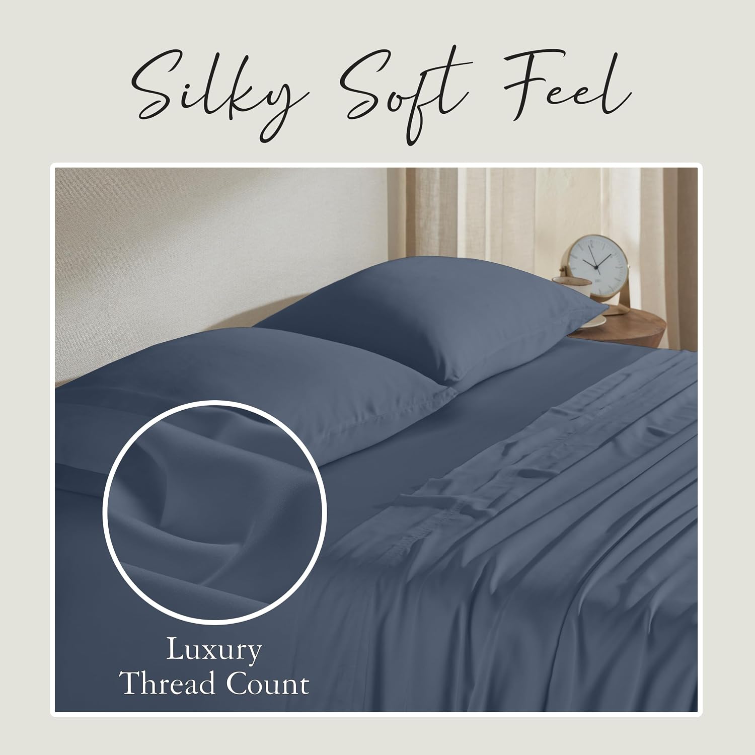 KARISSA MAE 6 Piece Pure Viscose from Bamboo Queen Size Sheet Set | 100% FSC Certified | Luxuriously Soft | Cooling | 18" Deep Pocket…
