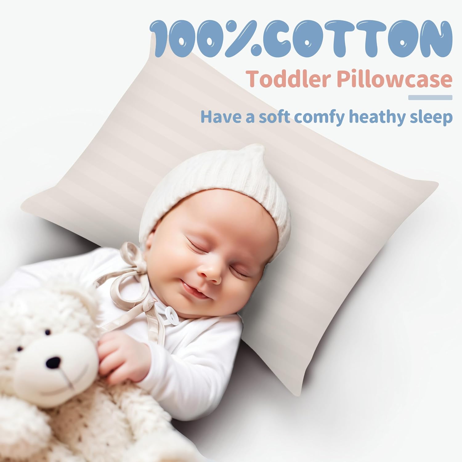 100% Egyptian Cotton Toddler Pillowcases Set of 4, 400 Thread Count Sateen Weave Small Pillow Protectors, Super Soft Breathable Zippered…