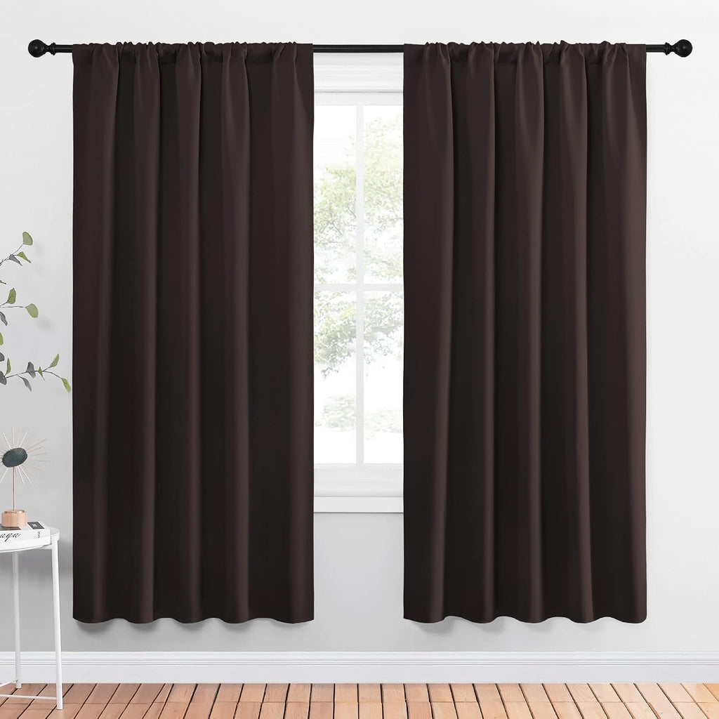 NICETOWN Blackout Curtain Panels 72 inches - Energy Saving Thermal Insulated Solid Rod Pocket Blackout Curtains for Bedroom (1 Pair, 52…