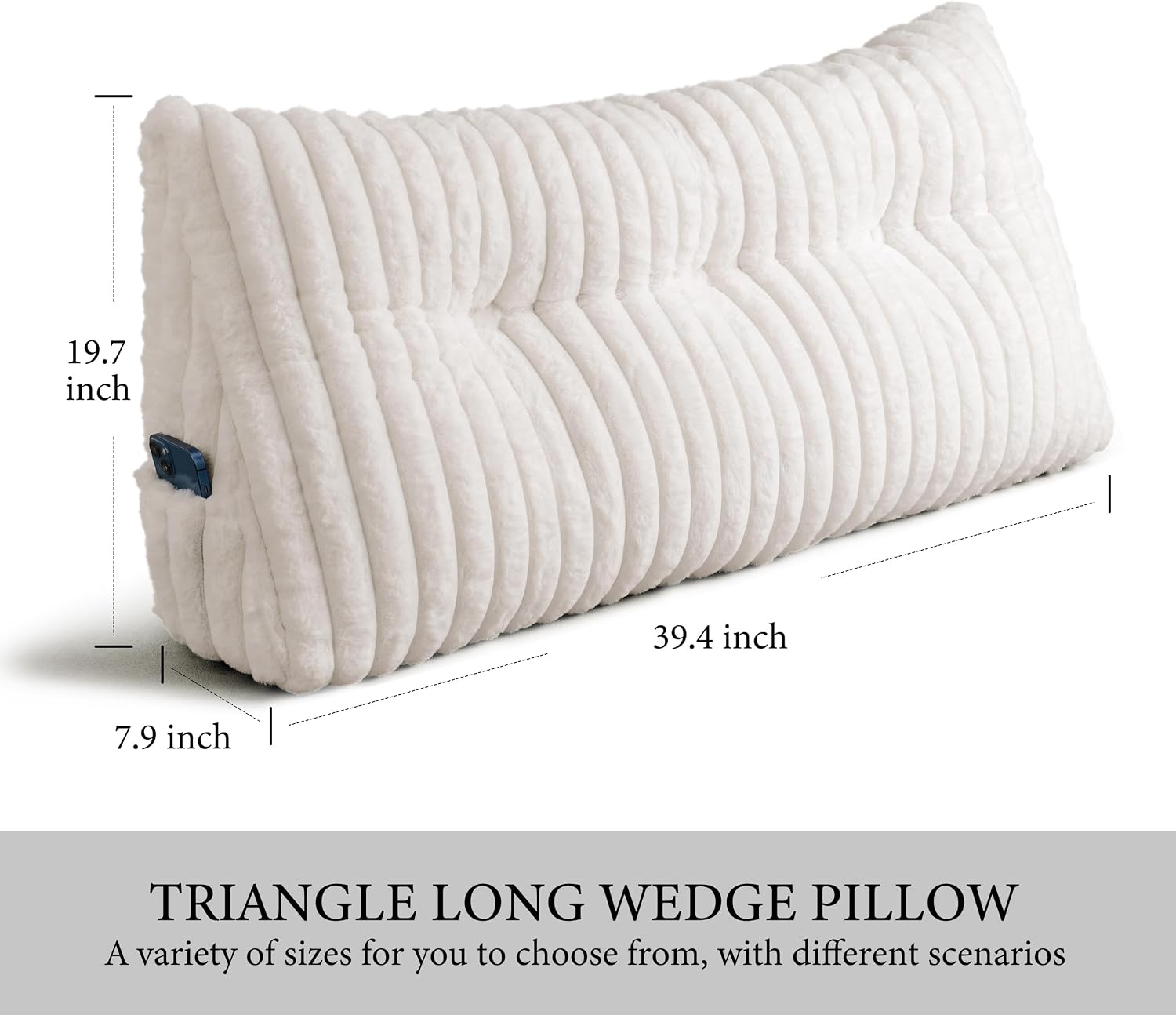 Headboard Pillow Twin XL, Triangular Wedge Pillow Headboard, Cushion Headboards Reading Pillows, Backrest Pillows for Sitting in Bed or…