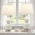 WelcomeGyroVu GyroVu 22" Table Lamp Set of 2, Color Temperature Adjustable Double Gourd Ceramic Lamps Classic Nightstand Table Lamps for Be…