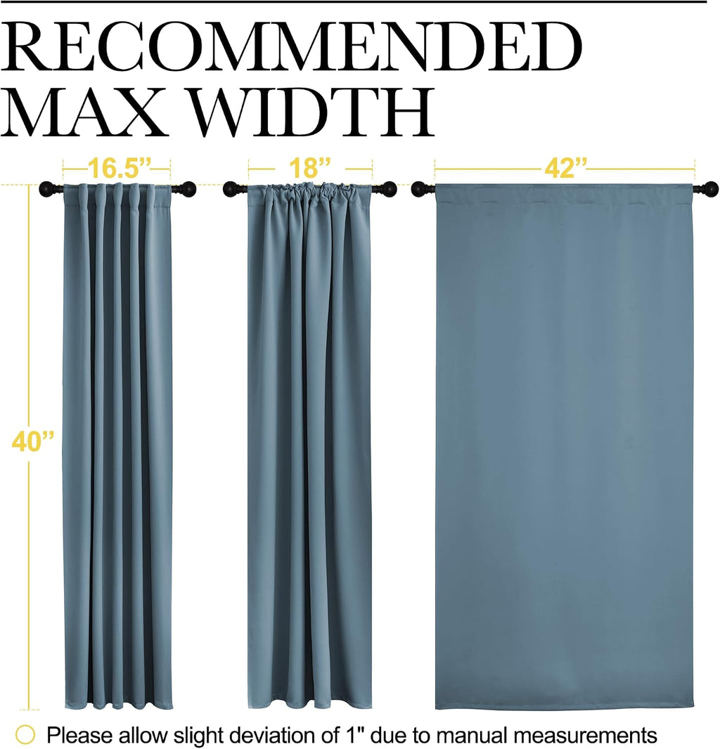 NICETOWN Window Treatment Blackout Curtains and Draperies - (Smoky Blue Color) 42x40 inch, 2 Panels, Room Darkening Blackout Panel Drapes…