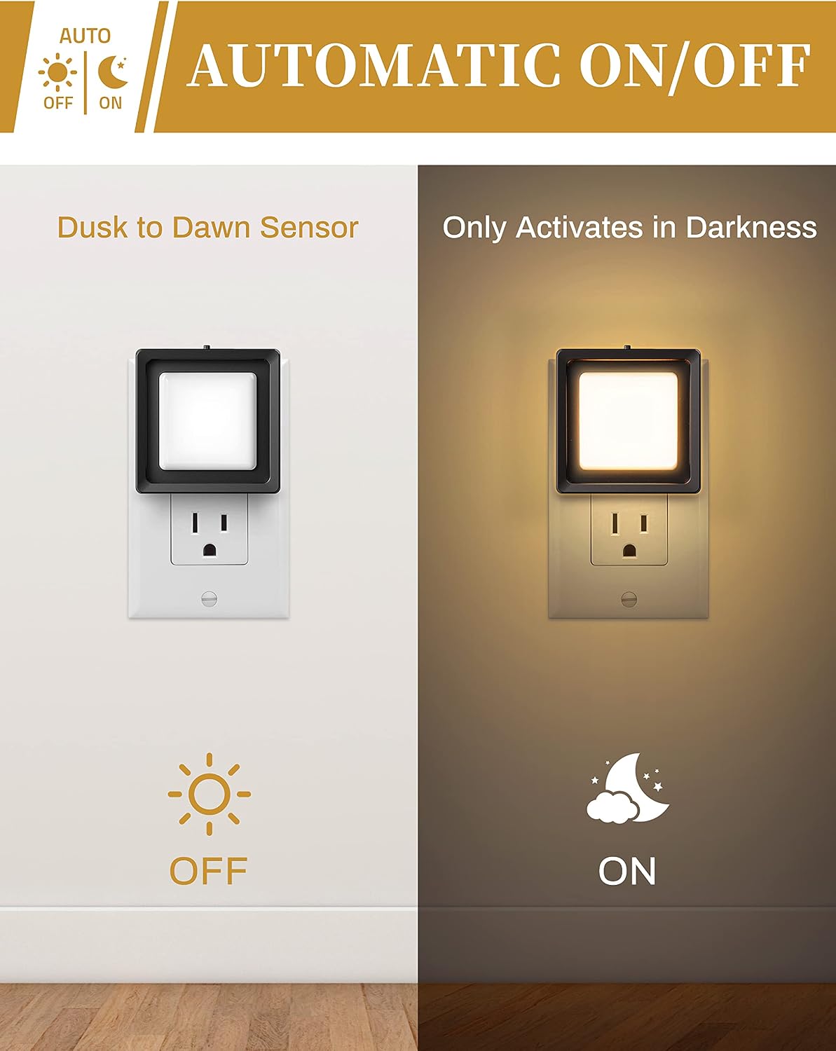 LED Night Light, DORESshop Night Lights Plug Into Wall [4 Pack] with Dusk-to-Dawn Sensor, Dimmable Nightlights, Adjustable Brightness for…