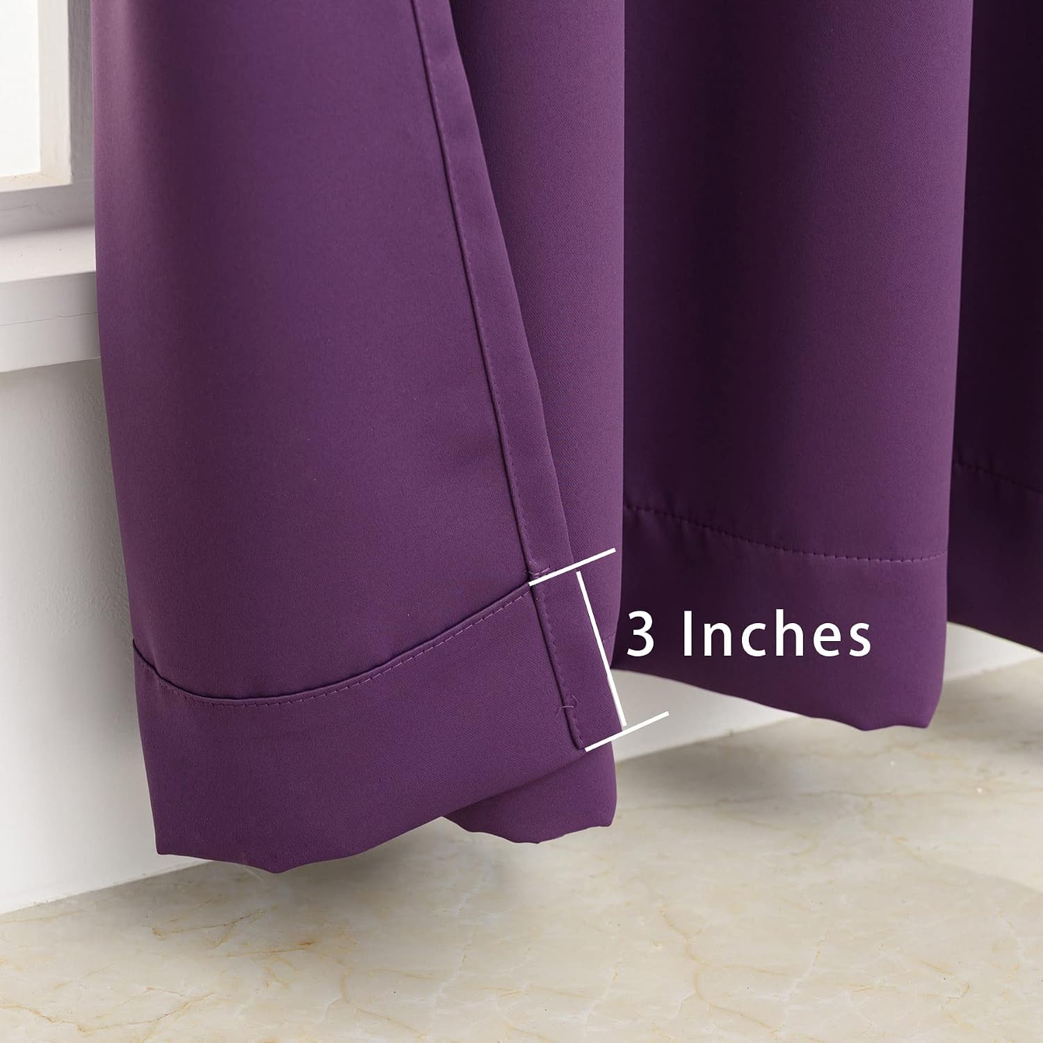 Pickluc Purple Blackout Curtains with Grommet 96 Inches Long 2 Panels, Light Blocking Window Drapes for Living Room, Thermal Insulated, Noi…