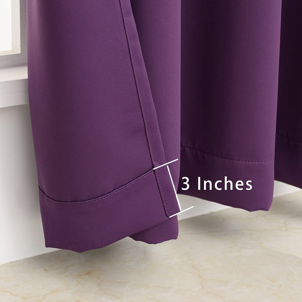 Pickluc Purple Blackout Curtains with Grommet 84 Inches Long 2 Panels, Light Blocking Window Drapes for Living Room, Thermal Insulated, Noi…