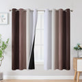 Estelartextiler Estelar Textiler Brown and Greyish White Blackout Curtains 63 Inch Length 2 Panels Set, Full Room Darkening Grommet Ombre C…