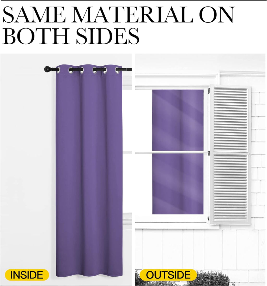Nicetown Lilac Purple Blackout Curtains 102" Long, 55" Wide, 2 Pieces for Office, Dining, Guest Room - Sound Reducing, Heat and Cold Block…