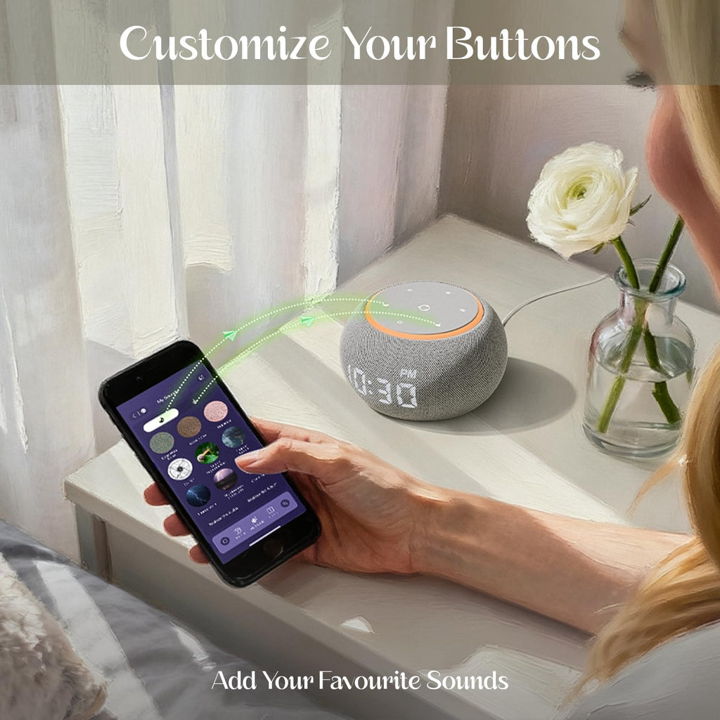 Santebee Sound Machine for Sleep White Noise Machine for Adults Night Light, Luna Pro 507 Soothing Sounds, Dual-stage Alarm&Snooze, Smart…