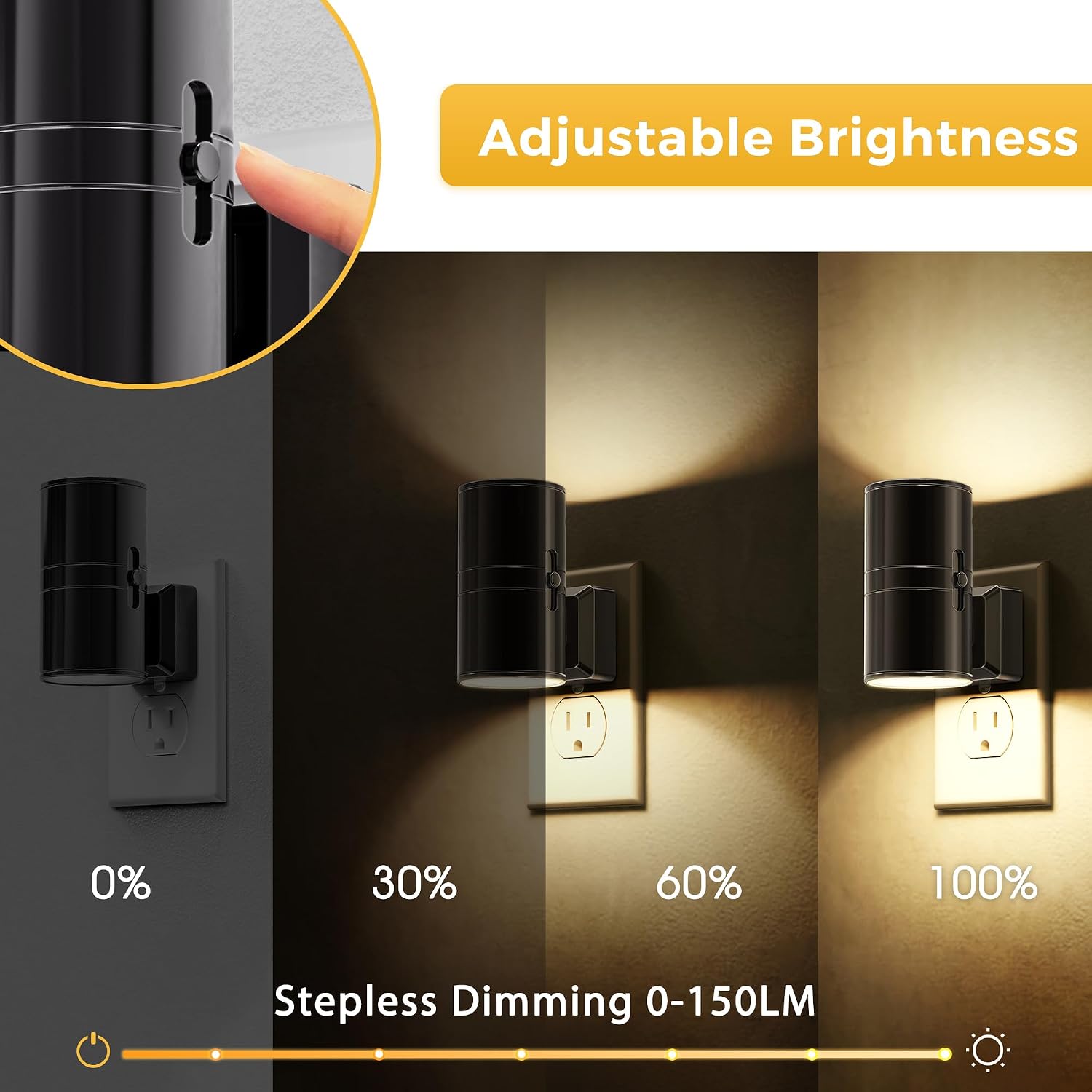 Llohasled L LOHAS LED Night Light, Automatic Night Lights Plug into Wall, 2 Pack Nightlights with Light Sensor, 3000K Soft White 0-100LM Di…
