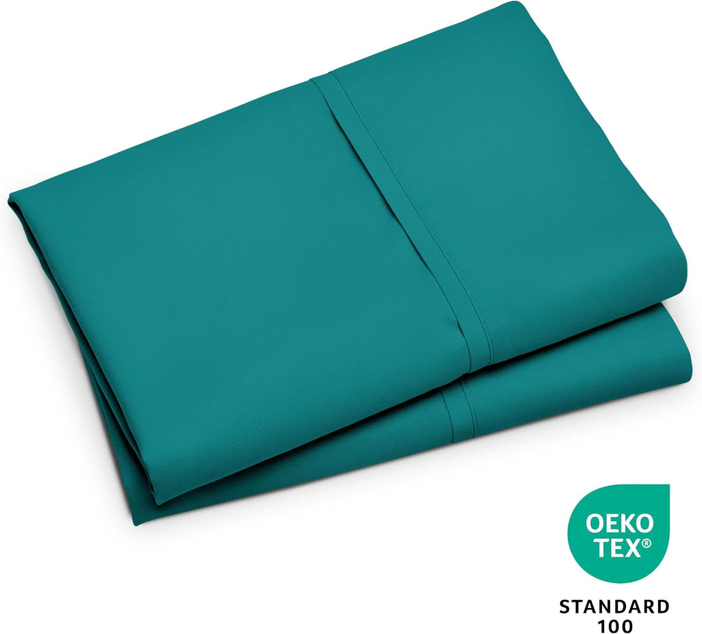BareHome Bare Home Microfiber Pillow Cases - King Size Set of 2 - Cooling Pillowcases - Double Brushed - Emerald Pillowcases 2 Pack - Easy…
