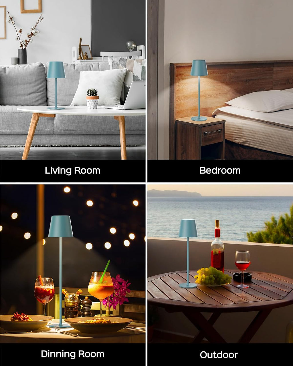 JACKYLED Cordless Table Lamps Rechargeable, 3 Adjustable Height, 5000mAh Battery Operated, 3 Colors Smooth Dimming, Portable LED…