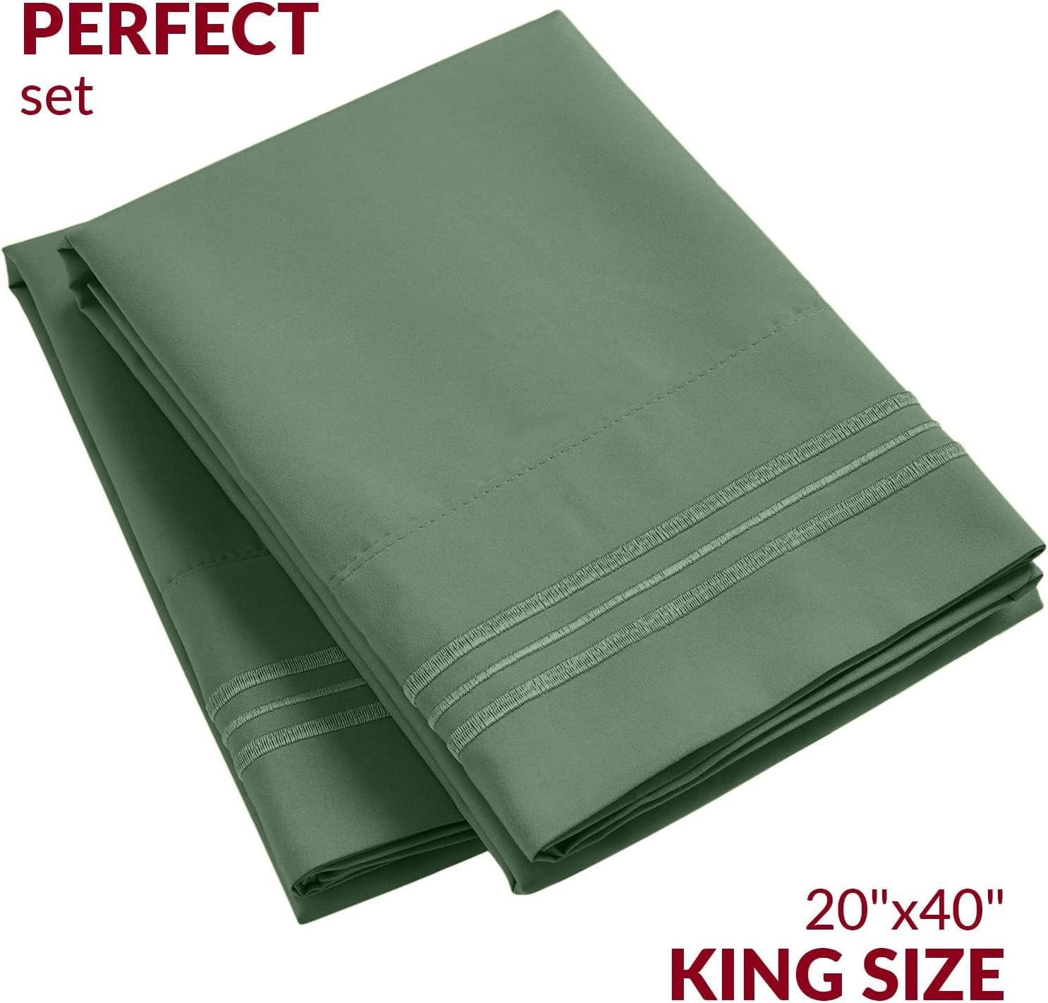 Mellanni Pillow Cases - Luxury, Extra Soft, Cooling Pillow Covers - 2 PC Iconic Collection Pillowcases - Envelope Closure (King 20" x 40",…