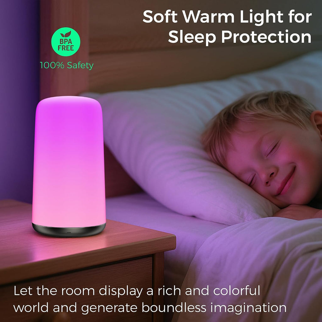 Zuzukid Night Light for Kids, Portable Baby Night Light, 5 Color Temperatures & Stepless Dimming, 8 RGB Colors, Rechargeable Nursery Night…