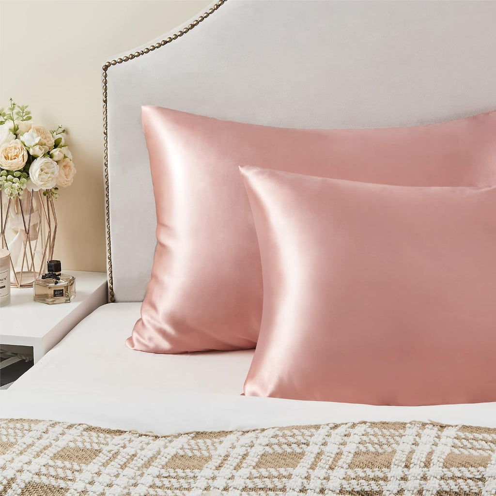 Bedelite Satin Pillowcase for Hair and Skin, Super Soft and Cooling Similar to Silk Pillow Cases 2 Pack with Envelope Closure, Gift for Wom…