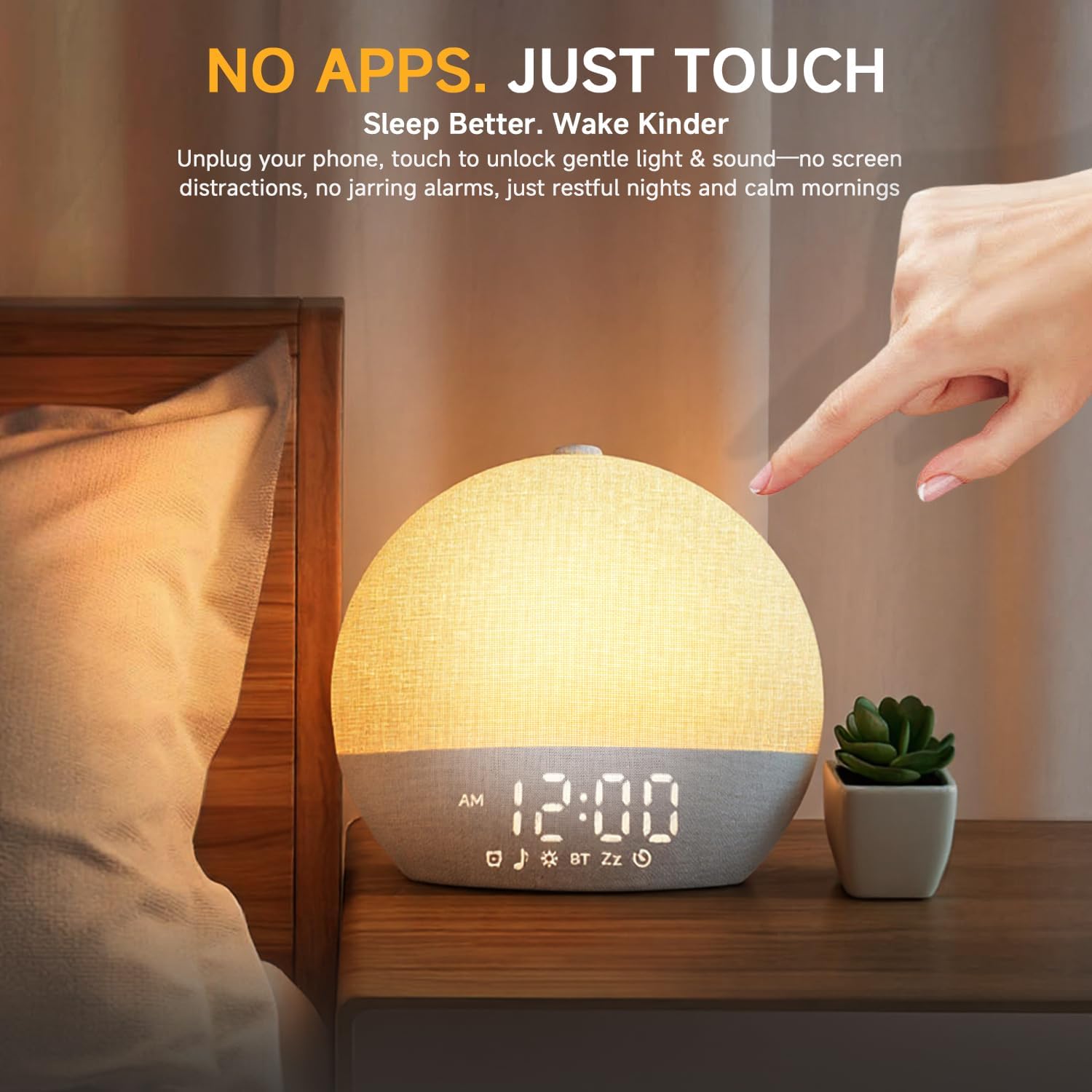 Geuuap Sunrise Alarm Clock White Noise Sound Machine for Bedroom | Natural Wake-Up Light with 30 Soothing Sleep Aids, Bluetooth Speaker…