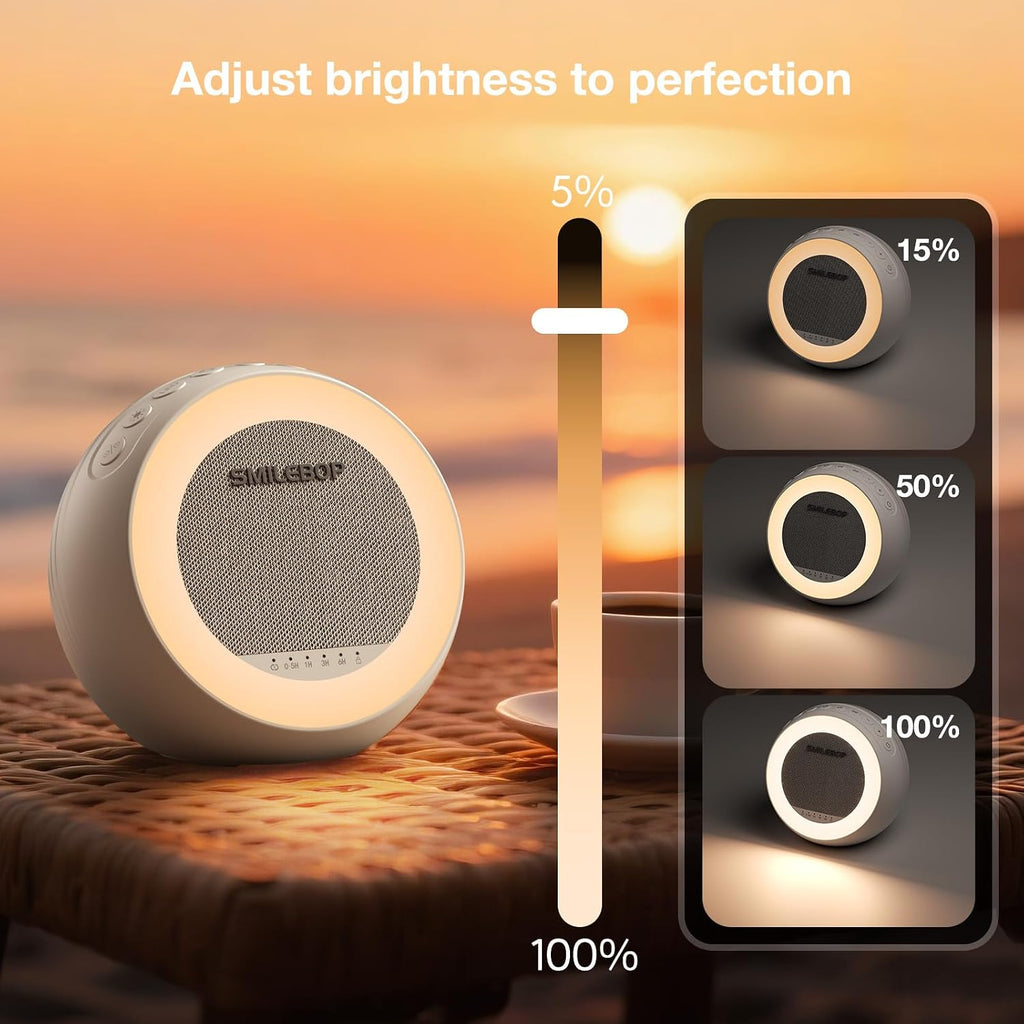 White Noise Sound Machine with Night Light, Portable Sound Machine for Baby and Adults with 10-Color Night Light, 32 Soothing Sounds & 5…