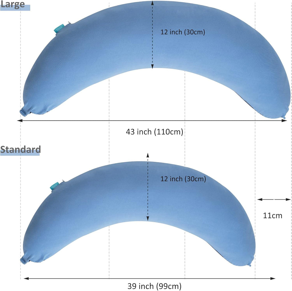 Byriver 43" Long C Shaped Body Pillow for Adults Men Women, Side Sleeper Pillow for Neck Shoulder Back, Cooling Post Sugery Pillow Pregnan…