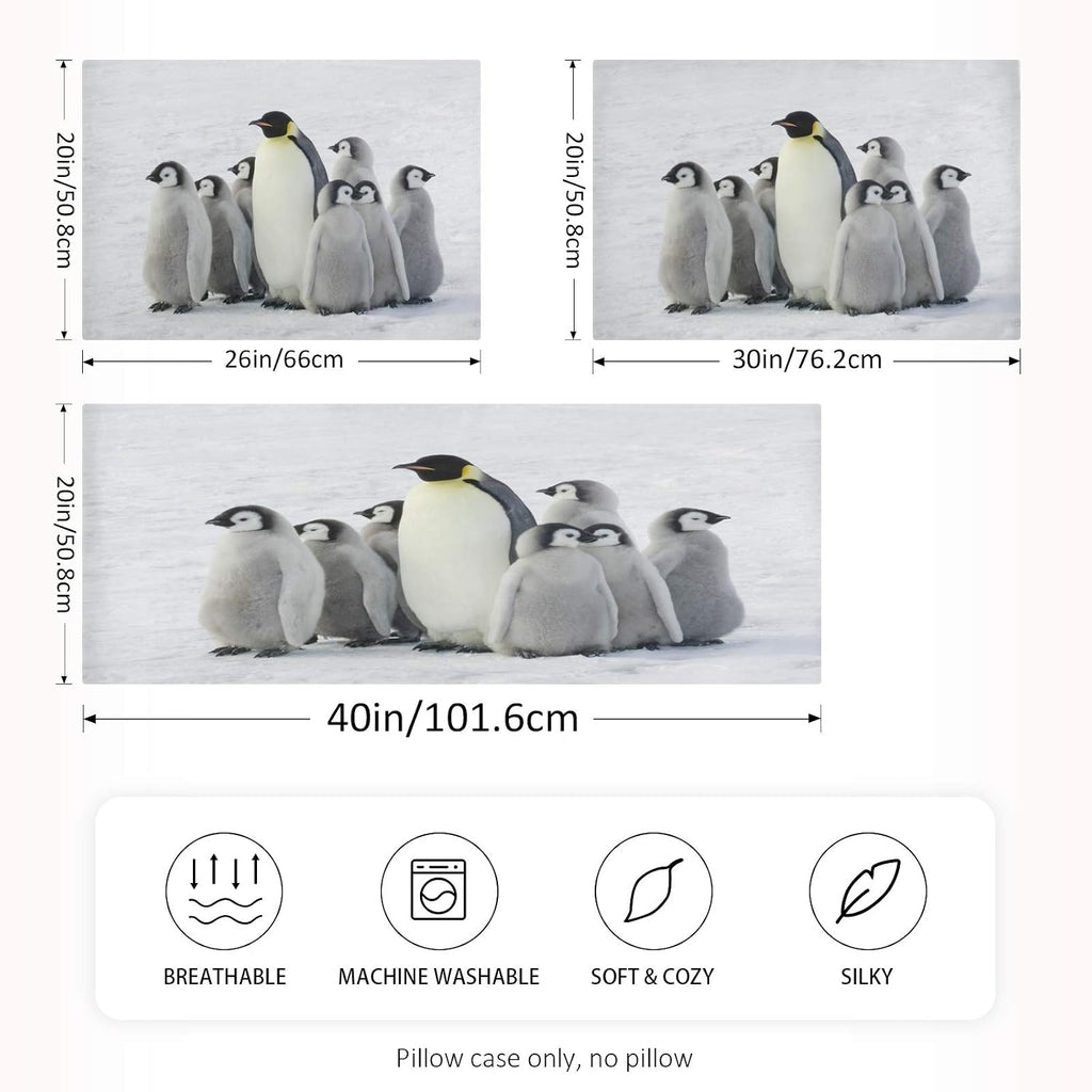 Blueangle Emperor Penguin and Child Satin Pillowcase for Hair and Skin Silk Pillowcase, Standard Size(20x26 inches) - Satin Pillow Covers…