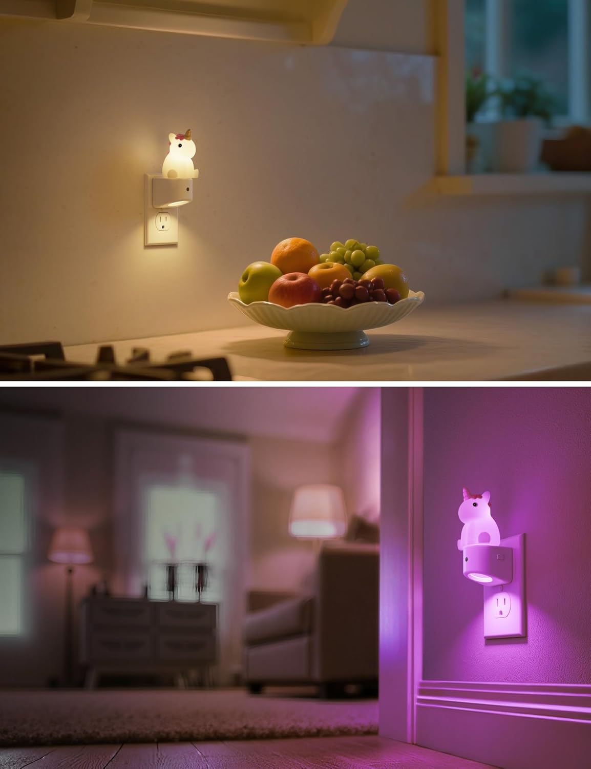 L LOHAS LED Plug-in Night Light for Kids, Cute Color Changing LED Night Light with Dusk to Dawn Sensor, Christmas, Birthday Gift…
