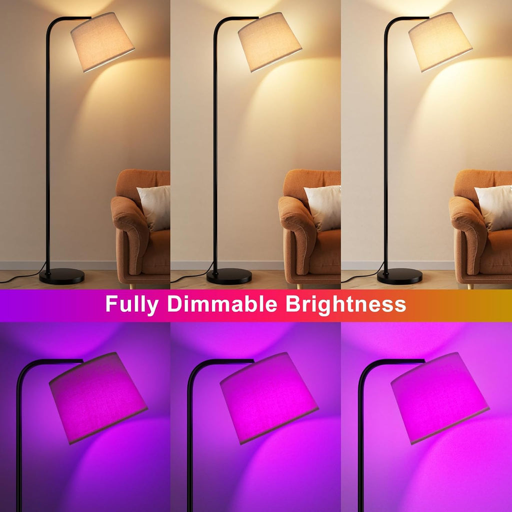 Ambimall RGB Floor Lamp - Remote Control, 8 Colors and 3000K-6500K Color Temperature, Fully Dimmable, Standing Lamp for Living Room with…