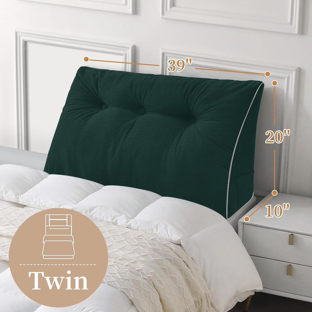 Sasttie Headboard Pillow Twin/Twin XL, Wedge Pillow Headboard for Dorm, Triangular Daybed Backrest Cushion for Sitting or Reading in Bed, w…