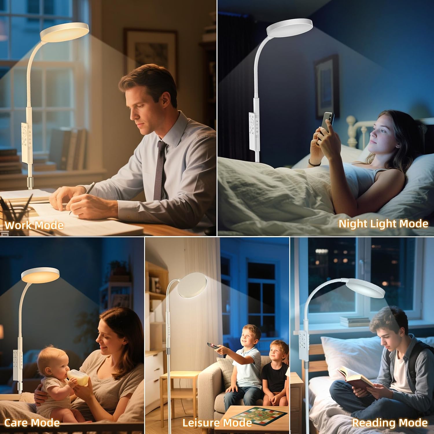 Pacovy Floor Lamp, Adjustable Height Floor Lamps for Living Room Bedroom, 252 LED Super Bright Standing Lamp Remote Control, Dimmable Goose…