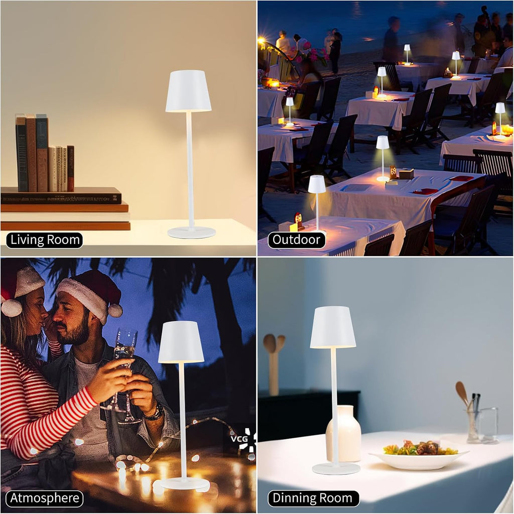 BGFHome 2Pack Cordless Table Lamp LED Desk Lamp,5000mAh Rechargeable Touch Night Light Wireless Minimalist Design for Couple…