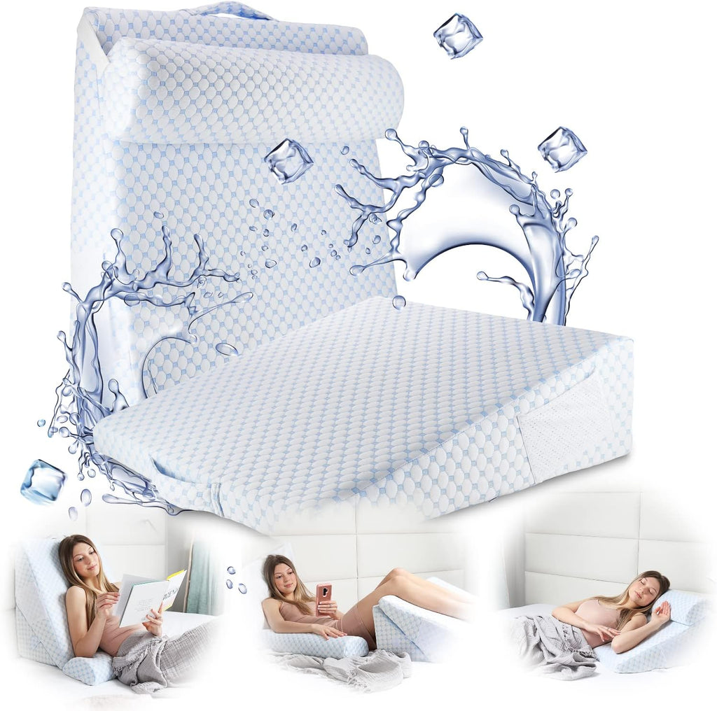 Nestl Bed Wedge Pillow - Wedge Pillow for Sleeping to Reduce Acid Reflux, Wedge Pillows for After Surgery 8-in-1 Triangle Pillow Wedge, Coo…